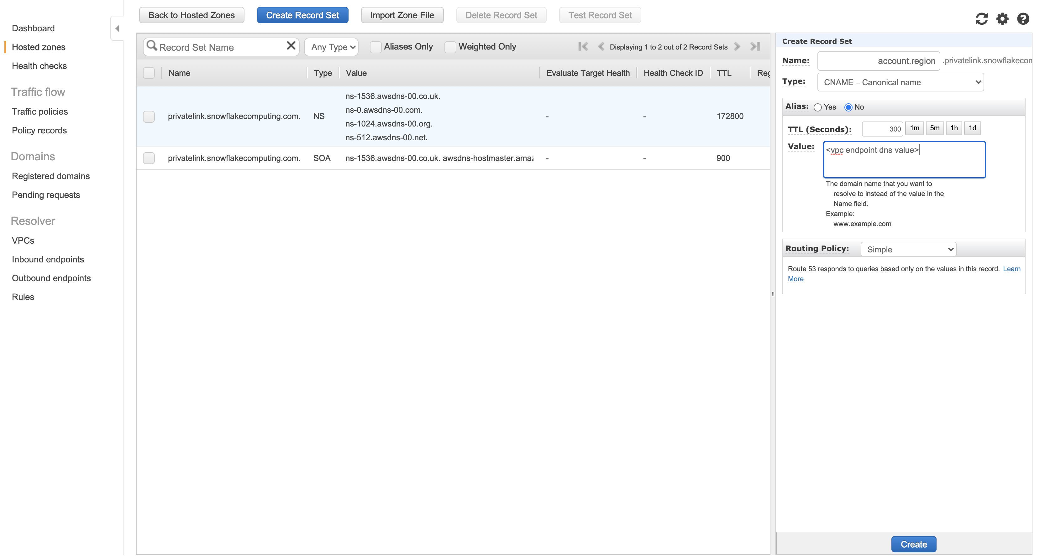 Invalid certificate error reported for PrivateLink hosts