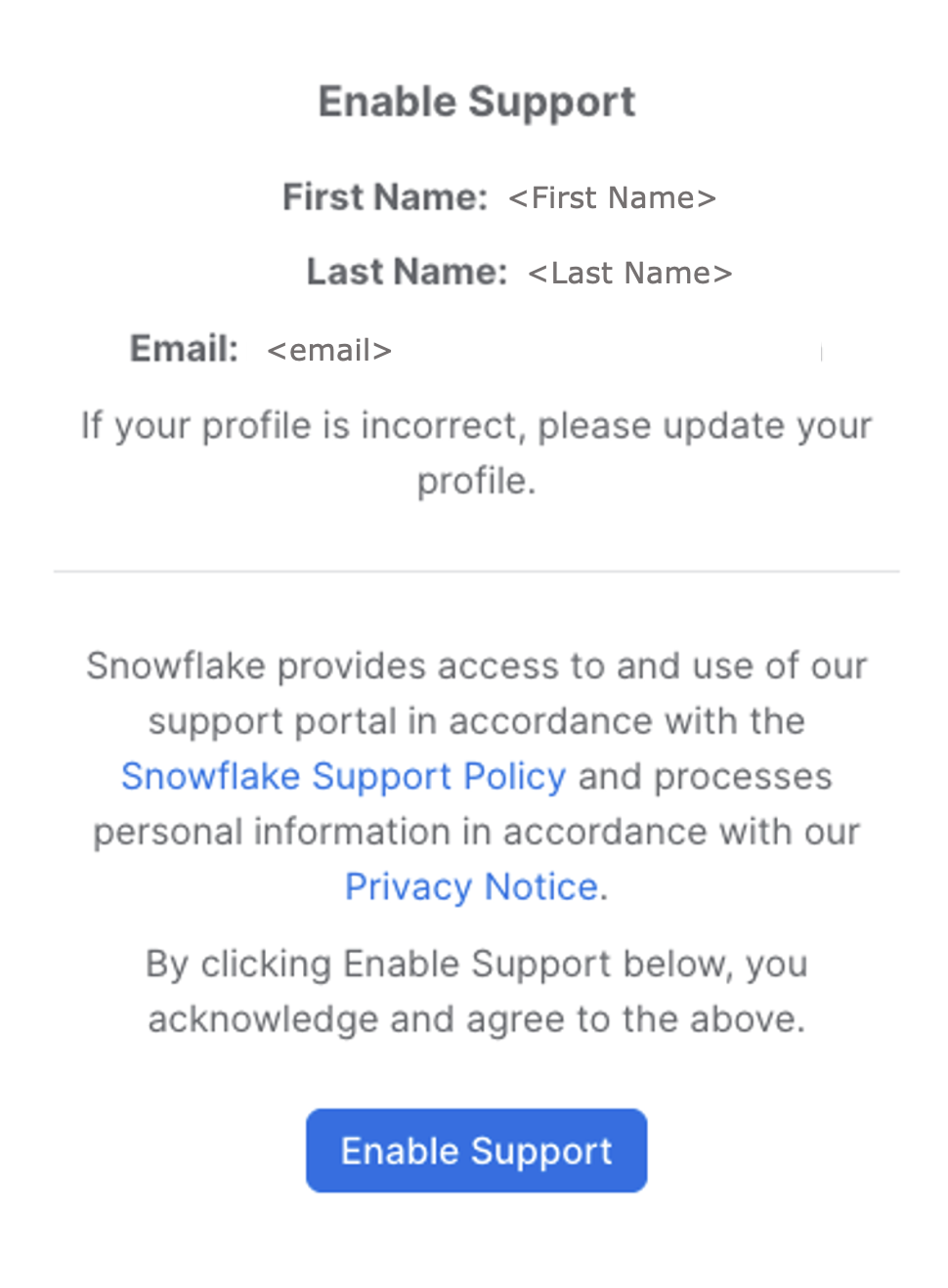 How to Register for Support within Snowflake