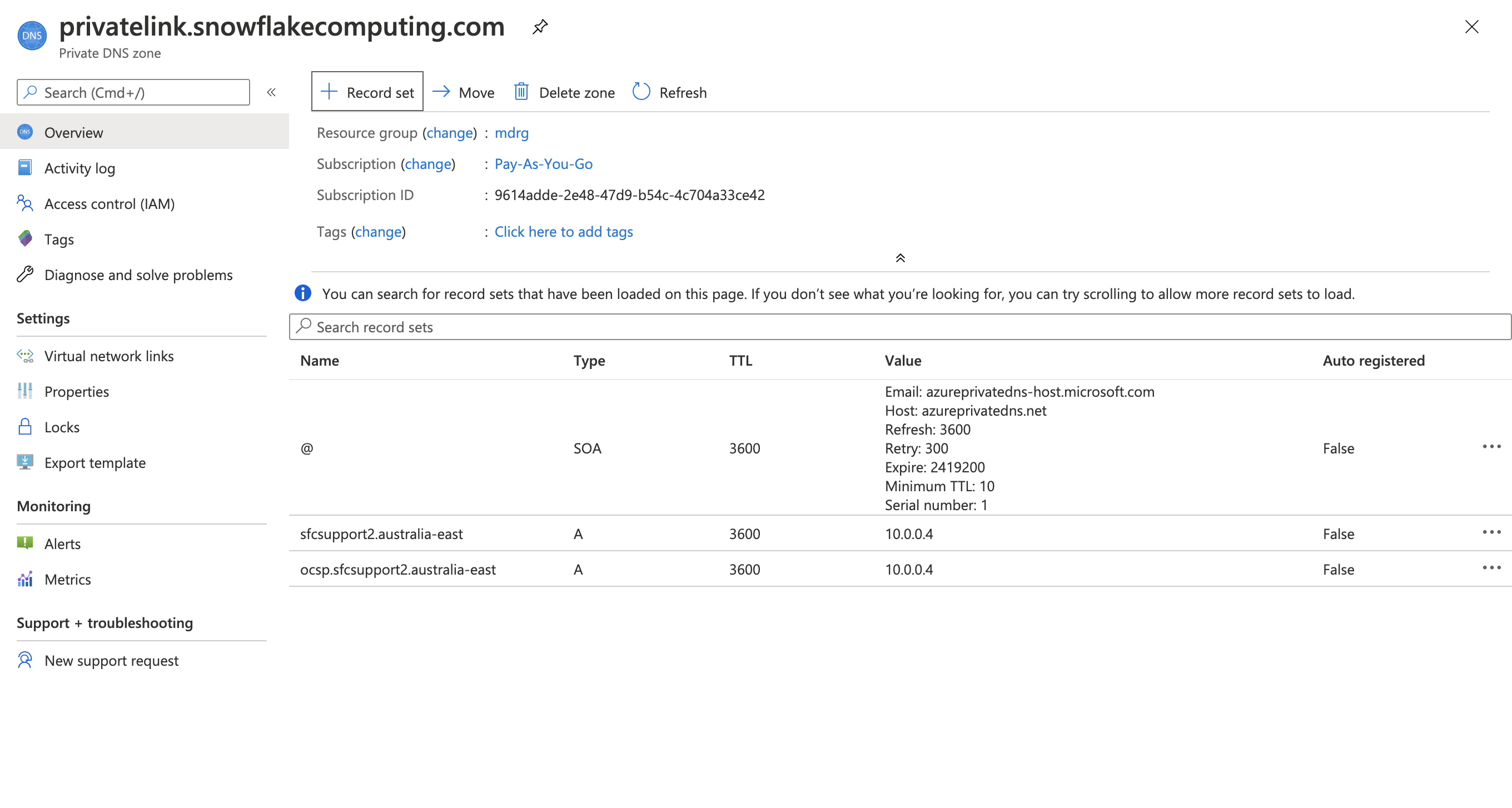 How To: Set-up Private DNS zone for Azure Private Link with Snowflake