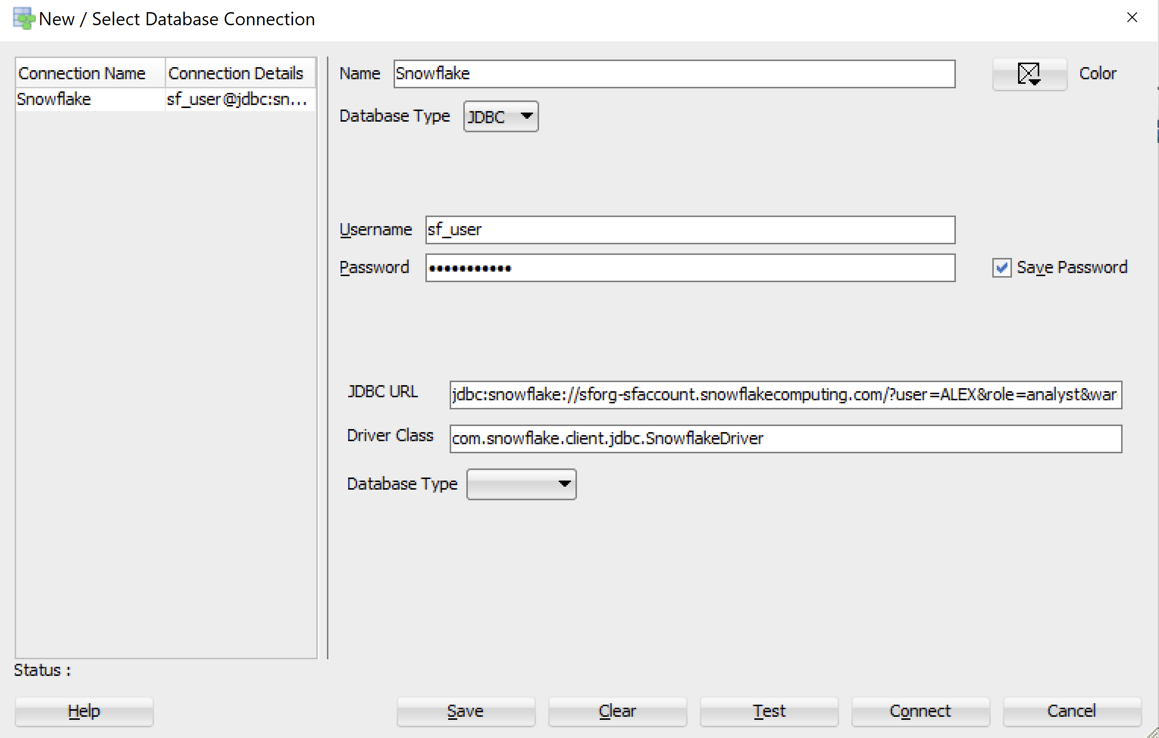 How To: Connect to Snowflake using Oracle SDDM and JDBC driver