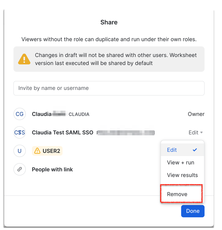 How to remove a shared worksheet