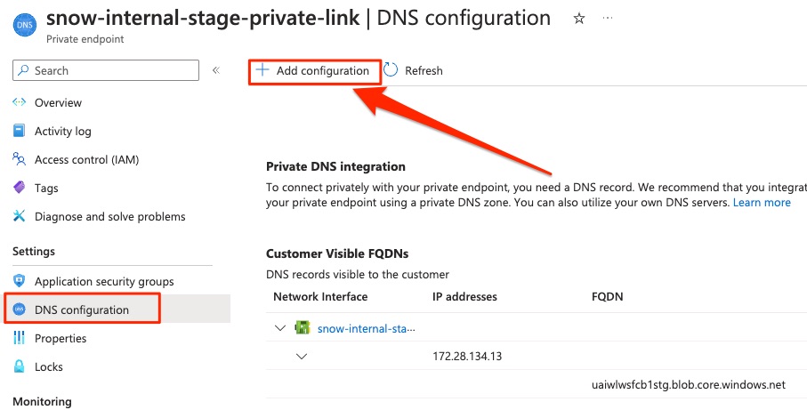 Configure private connectivity to Internal Stages with Azure Blob ...
