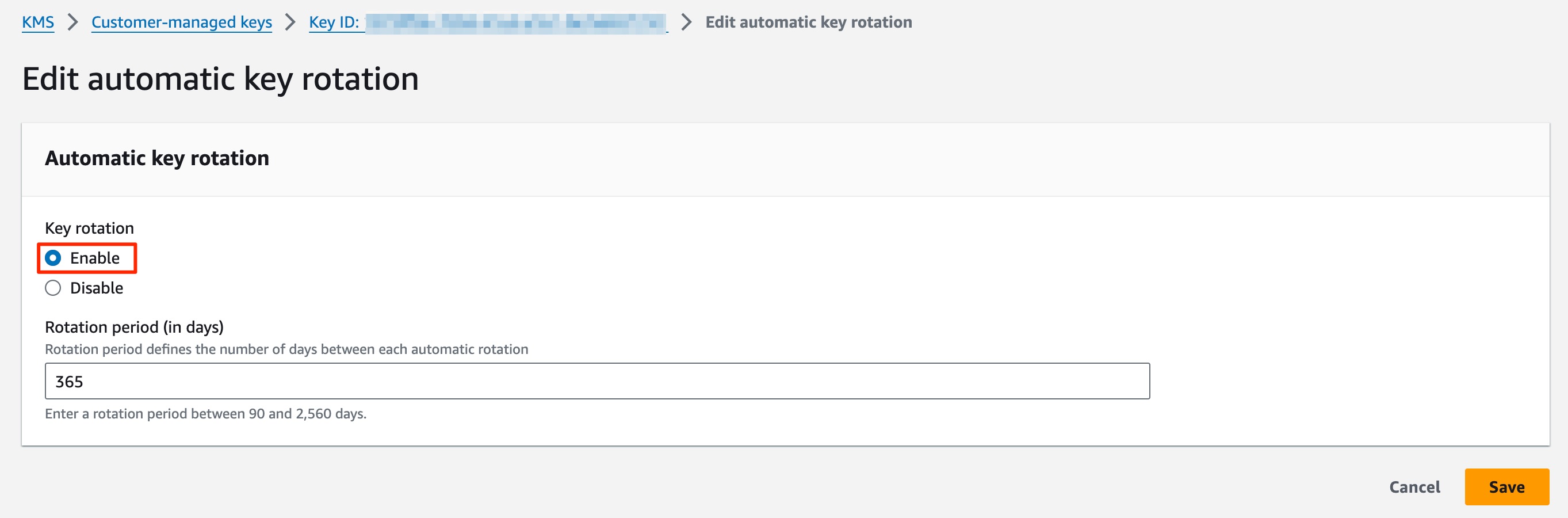 AWS KMS automatic key rotation policy for Customer Managed Keys used by ...
