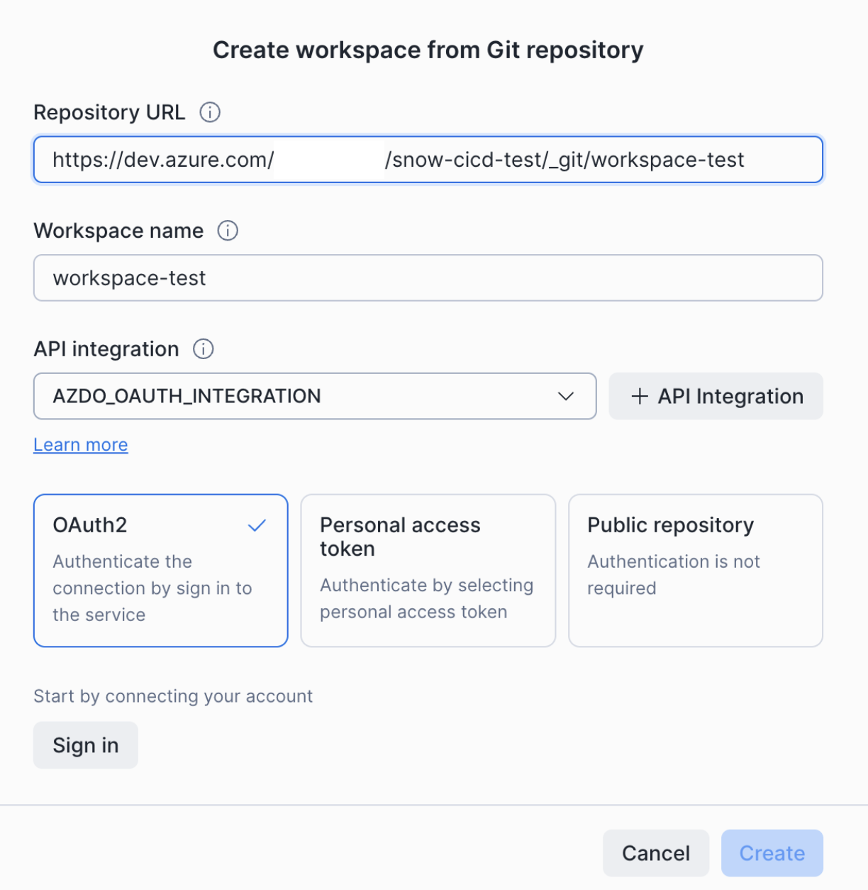 Set up OAuth for Git integration by provider