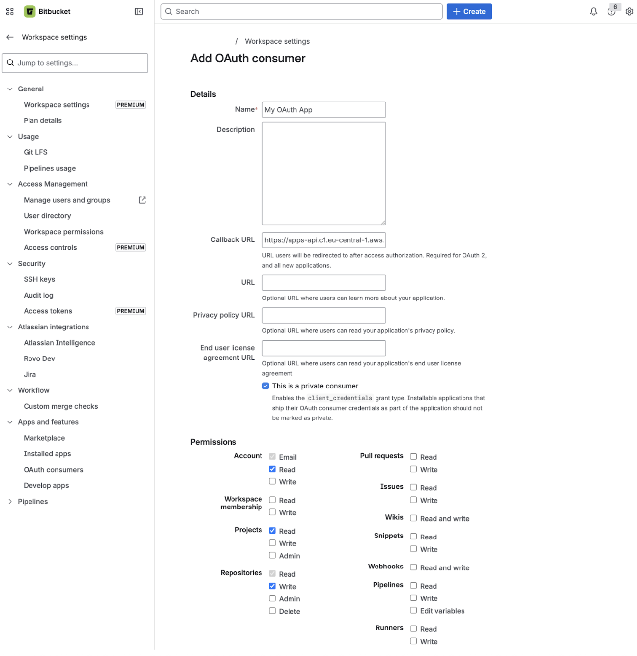 Set up OAuth for Git integration by provider