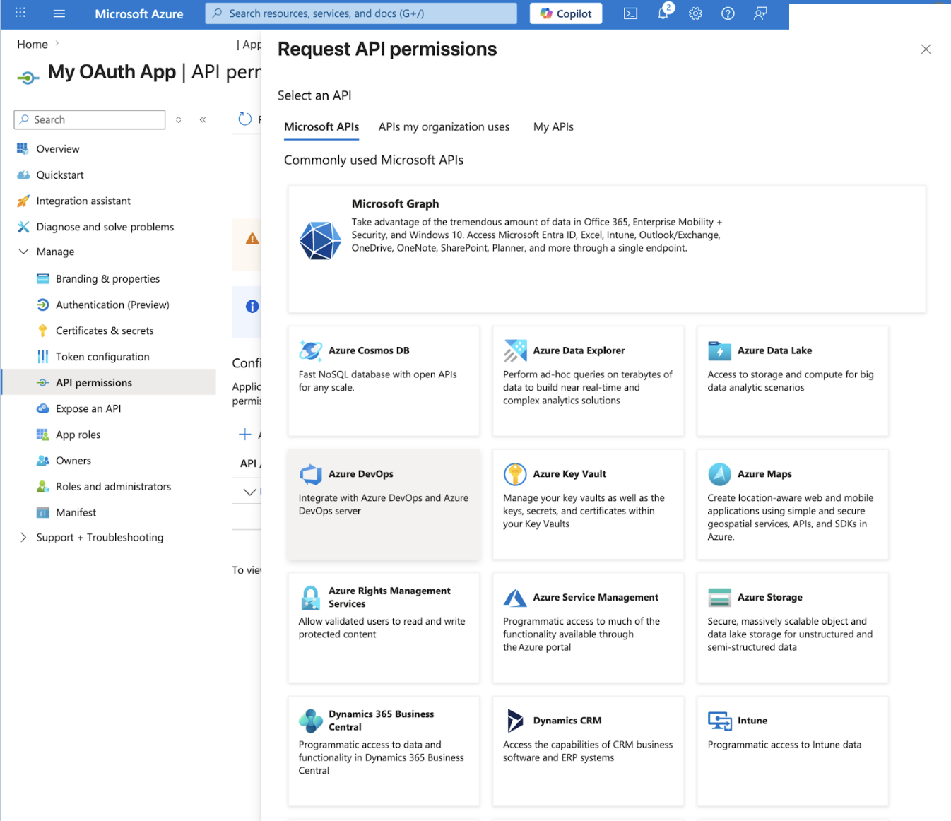 Set up OAuth for Git integration by provider