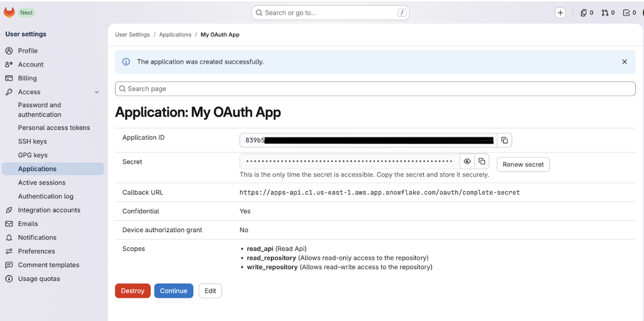 Set up OAuth for Git integration by provider